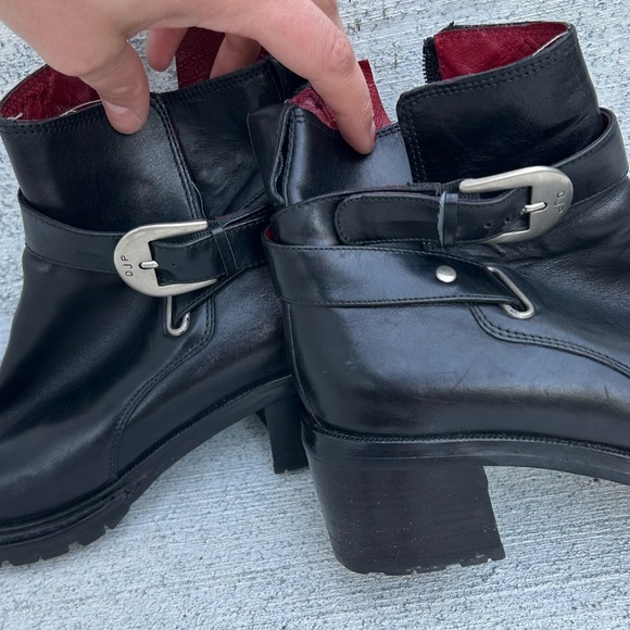 Italian luxury-brand Donald J. Pliner Black moto boots, size 6, 3in block heel - Picture 4 of 13